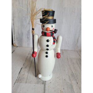 Vintage unique candlestick holder snowman wooden Xmas home‎ decor